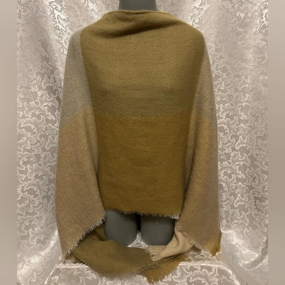 Halston Beige and Ivory Wrap, One Size Fits All